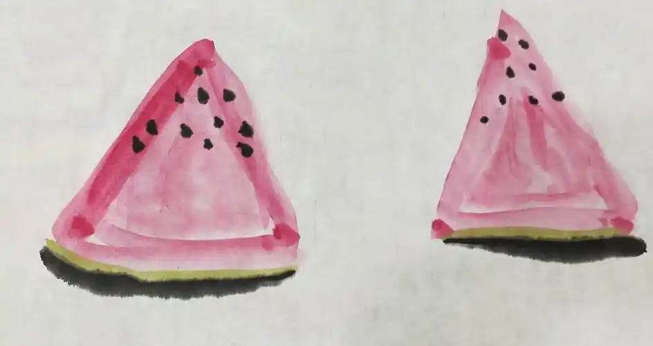 中二班国画《西瓜》