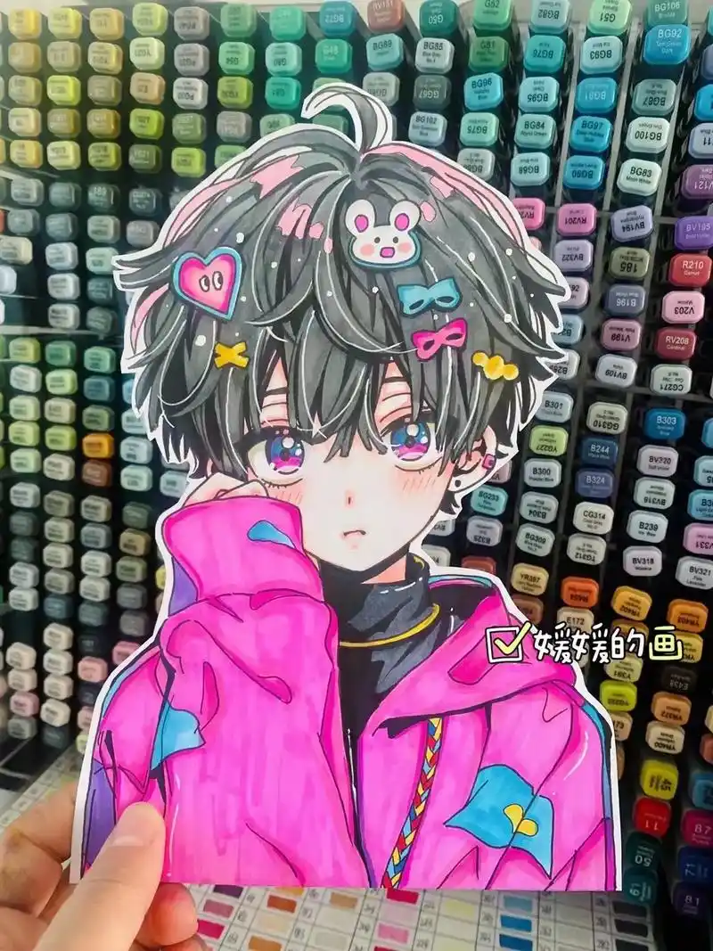 动漫手绘 #q版人物 #儿童画 创意美术拼贴 - 抖音