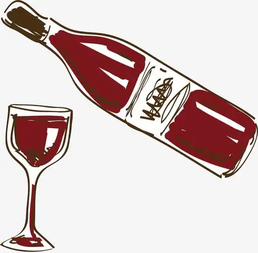 矢量手绘各个国家特色法国葡萄酒
