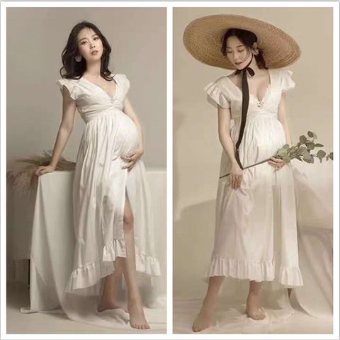 新款小清新孕妇照影楼时尚韩式个性孕照大肚妈咪衣服摄影写真服装