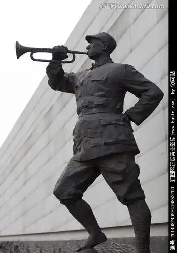 红军吹号冲锋简笔画