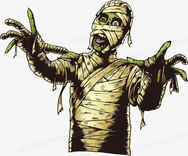 矢量卡通僵尸木乃伊