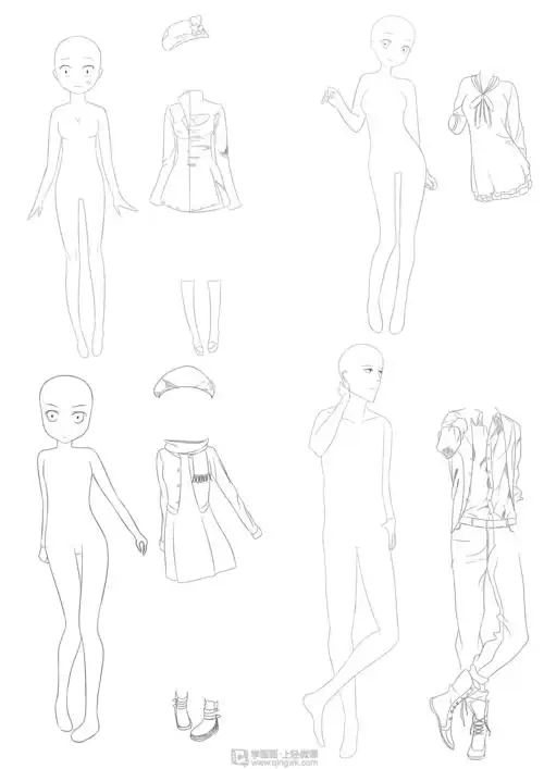 《角色衣服临摹练习—动漫人物服装入门训练》by 一尘