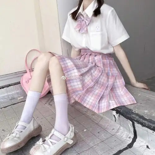超可爱小姐姐粉红色jk制服
