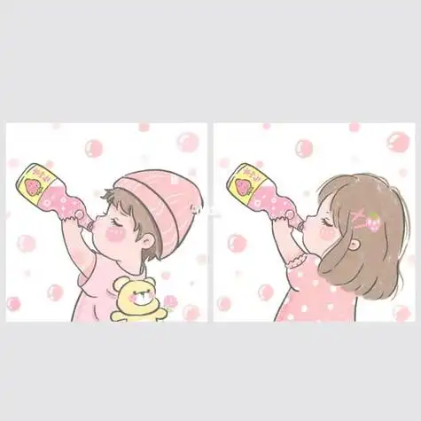 汽水情侣头像系列可爱卡通情侣头像