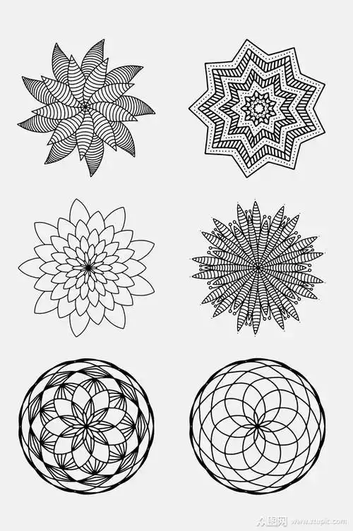 时尚黑白花纹设计元素