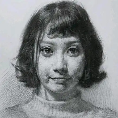 素描～美女头像.