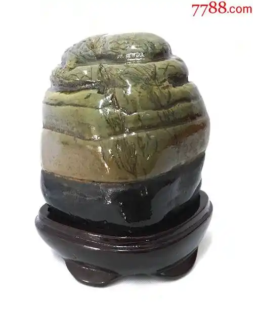 峰峦叠翠大湾鸳鸯彩陶石广西柳州奇石精品