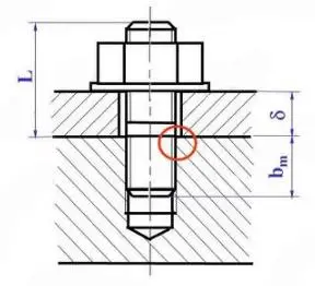 双头螺柱连接的画法
