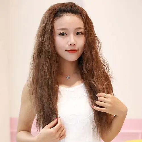 女生假发中长卷发_假发女长卷发玉米烫逼真自然蓬松时尚女生假发半