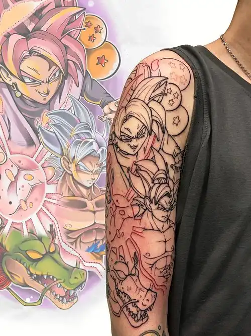 七龙珠系列大臂纹身