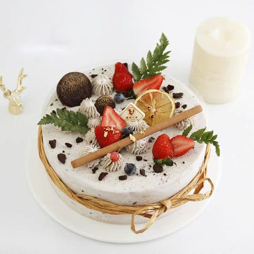 网红海盐奥利奥咸奶油下午茶男士男神创意生日蛋糕淡奶油上海同城