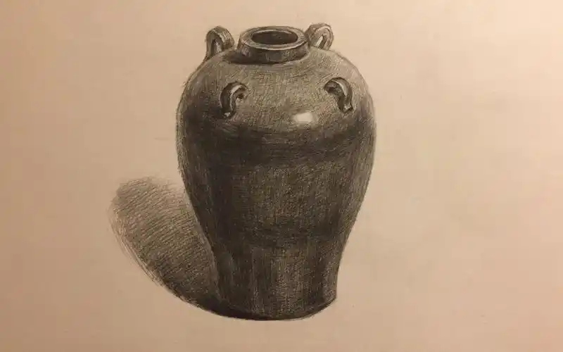 静物素描第五课 深色罐子的画法