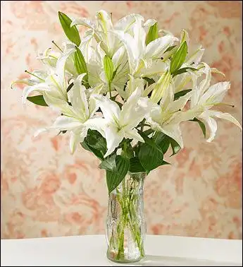 白色香水百合花瓶插花 武汉 广州深圳上海成都重庆北京鲜花店速递