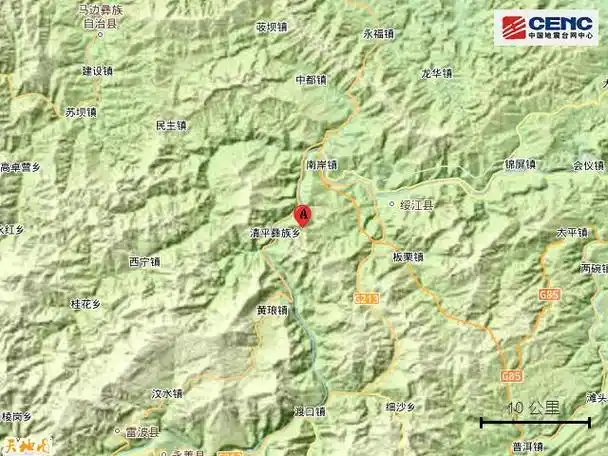 云南昭通市绥江县附近发生3.4级左右地震