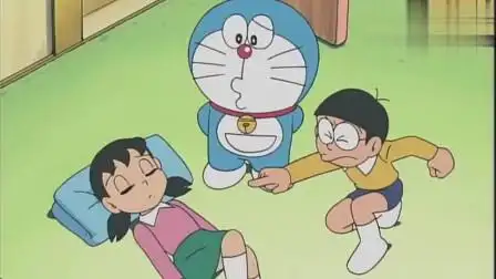 哆啦a梦:静香来找大雄,让大熊教自己睡觉,也太怪了