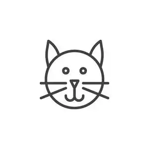 猫头线图标轮廓矢量符号线性风格象形文字隔离在白色上.