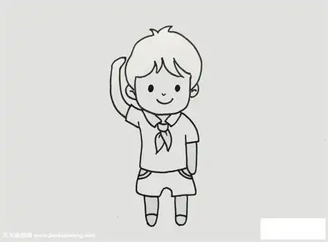 敬礼的少先队员怎么画-儿童简笔画大全