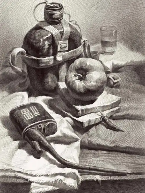 一副素描静物组合