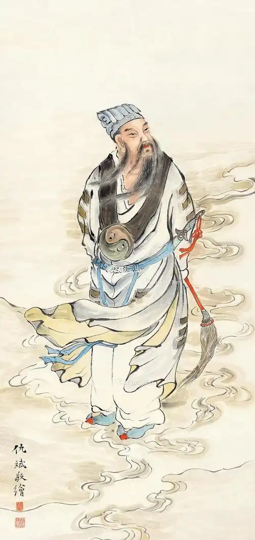 0131道士立轴设色纸本