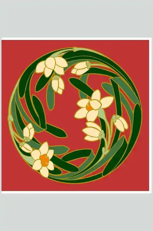 传统矢量花纹花卉图案素材