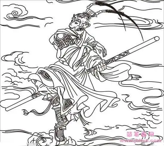 孙悟空降妖除魔的简笔画