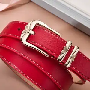 啄木鸟皮带女士真皮2021新款百搭加长头层牛皮裤带女本命年红腰带