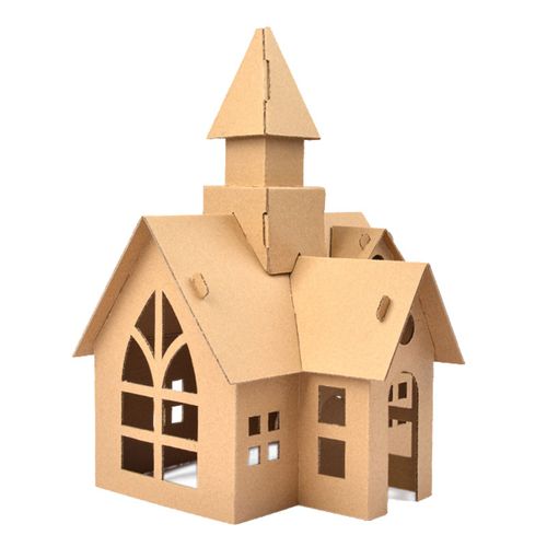 儿童房子箱质纸板学生小屋拼装手工纸盒包纸盒建筑