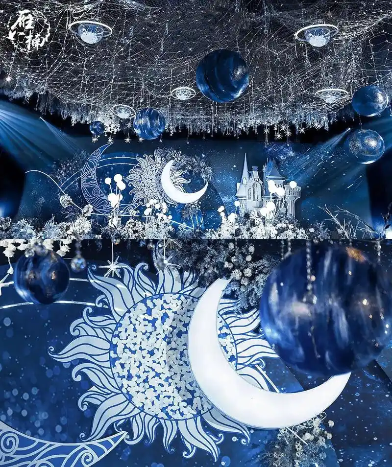 我梦想中的婚礼布置啊!|衡阳婚庆.星空吊顶,蓝色主题.  - 抖音