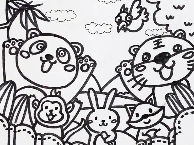 简笔画入门动物狂欢会
