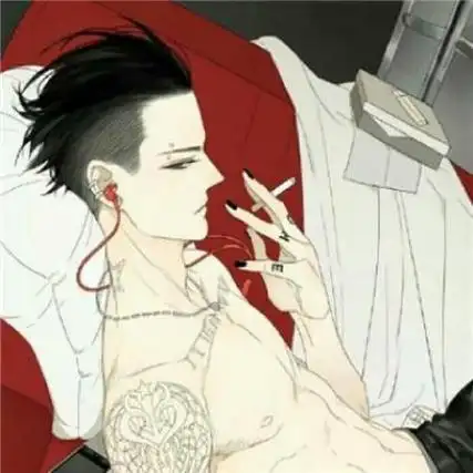 沧桑抽烟动漫男头既然戒不掉烟就抽吧动漫头像
