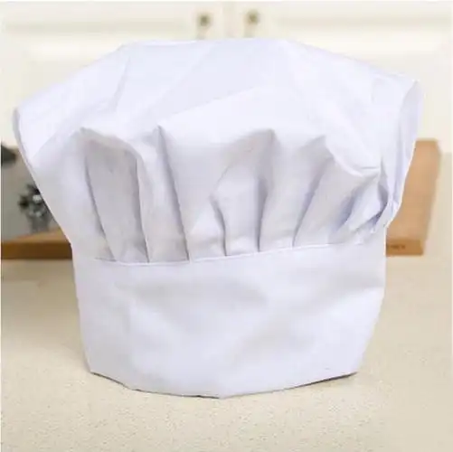 厨师帽布帽厨师工作帽子褶皱帽男女通用型厨师帽
