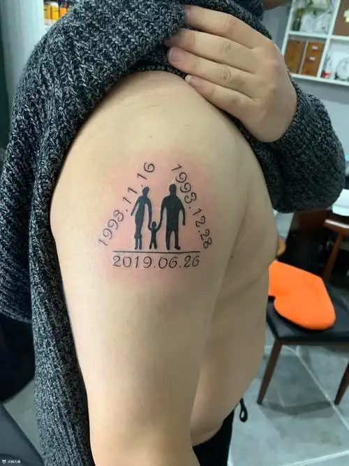 一家三口_纹身图案手稿图片_胡小鱼的纹身作品集