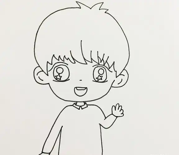 动漫人物男生可爱简笔画可爱
