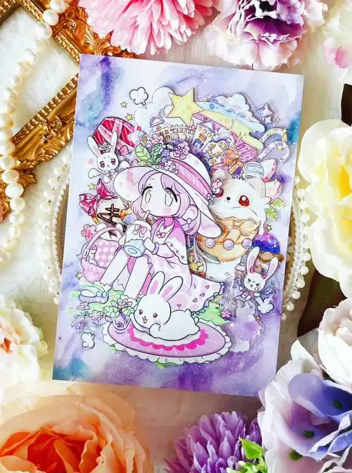 梦幻甜系少女手帐立体拼贴卡大狸家新品