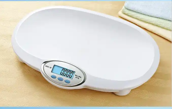 新款蓝屏婴儿秤 电子宝宝体重秤 婴儿人体秤带身高尺婴儿称电子