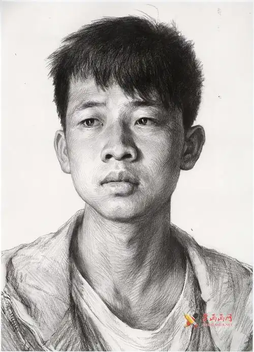 年轻男子的画法素描头像图片__素描头像_人物素描_学画画网_国内最大
