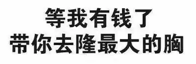 等我有钱了,带你去隆最大的胸 - 一波好玩的文字表情包_文字表情_内涵