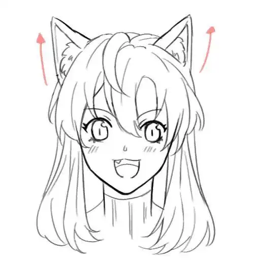 板绘教程猫耳女孩怎么画简单又漂亮的猫女耳朵画法