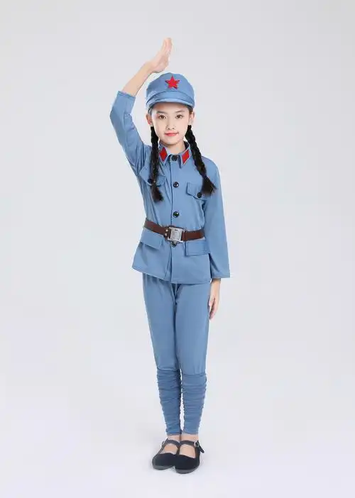 儿童小红红军演出服男女女童八路军红星闪闪红旗儿童演出服