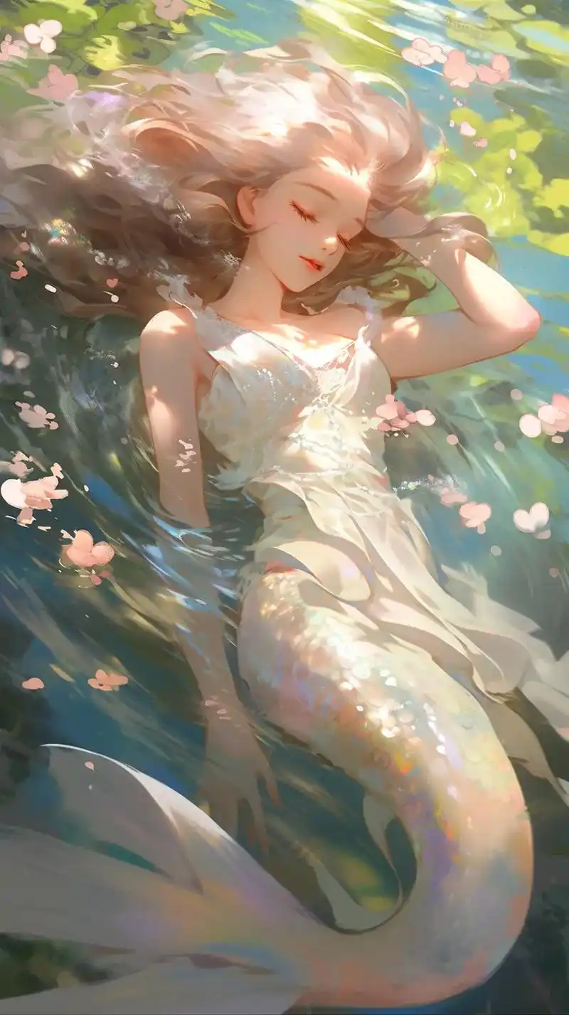 为爱甘心被搁浅.#壁纸 #高级感 #美人鱼 #插画 #唯美意 - 抖音