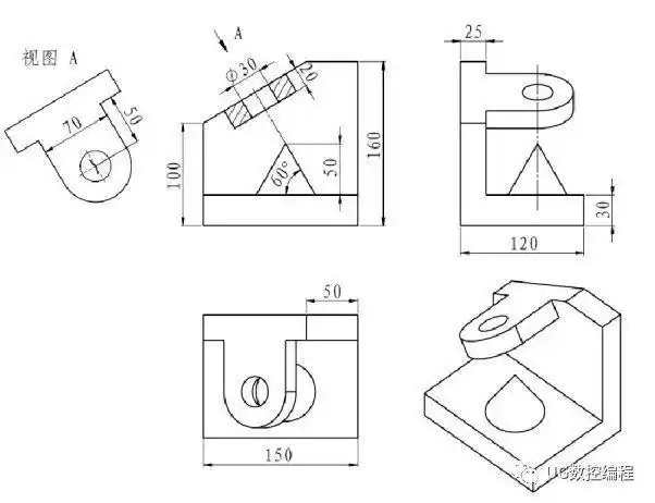 ug编程画图建模图纸分享收藏后再也不用担心没有练习图啦