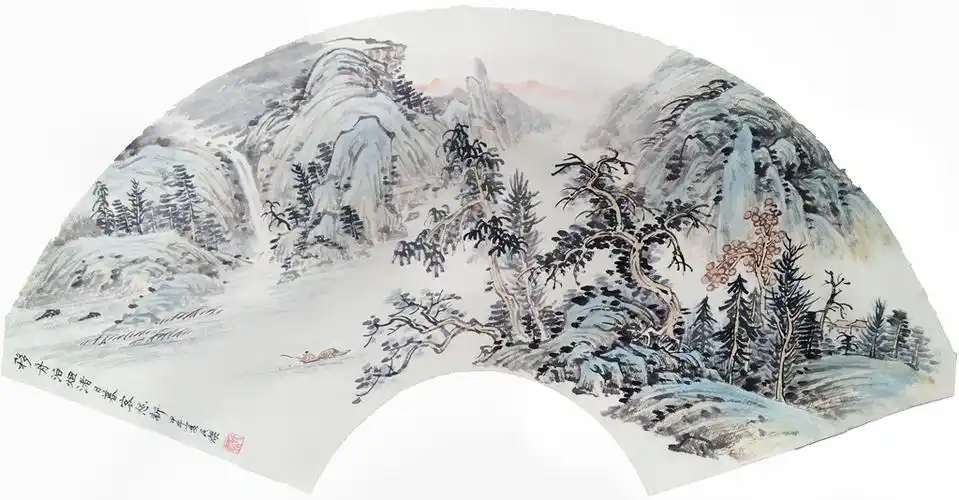 古意盎然——画家黄民杰扇面山水画