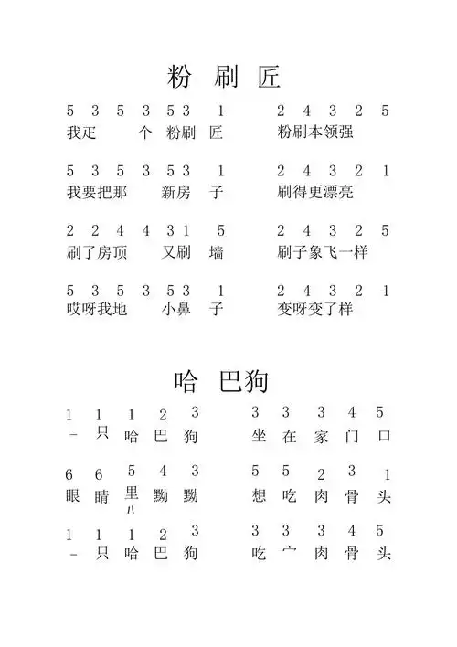 儿童歌曲钢琴简谱实用模板