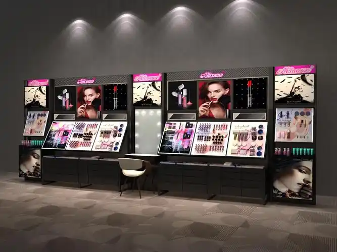 木质烤漆化妆品展示柜 美容院产品柜 护肤品柜台