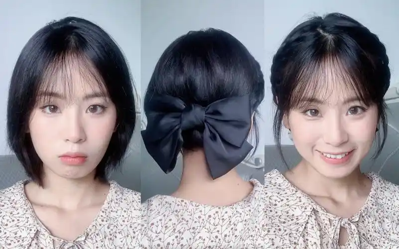 手残党请进好看好学知性优雅韩系短发编发教程