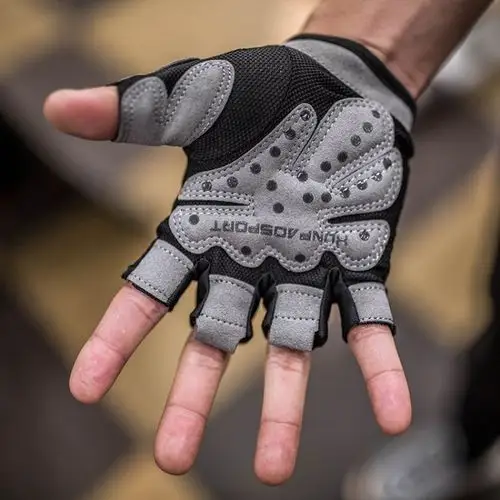 健身手套半指透气防滑耐磨运动护手针织骑行手套个人防护用品批发