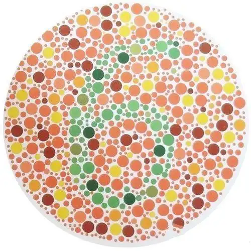 5张色觉测试图,能够识别3张很厉害,能够识别5张,令人佩服!