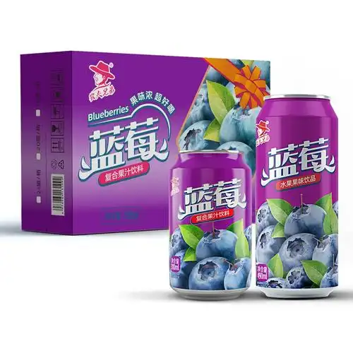 310ml490ml蓝莓口味果汁饮料水果饮品罐装整箱农夫兄弟蓝莓汁罐装