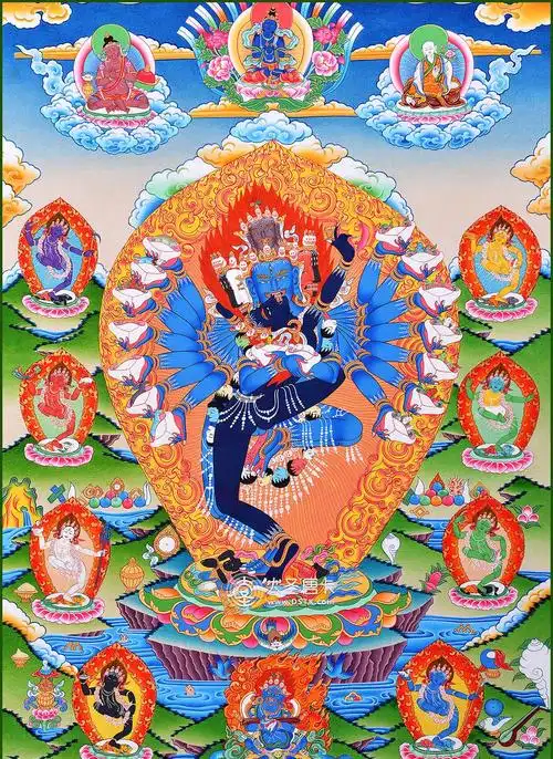 作品展示欢喜金刚是藏传佛教密宗修习观想的五大本尊之一.